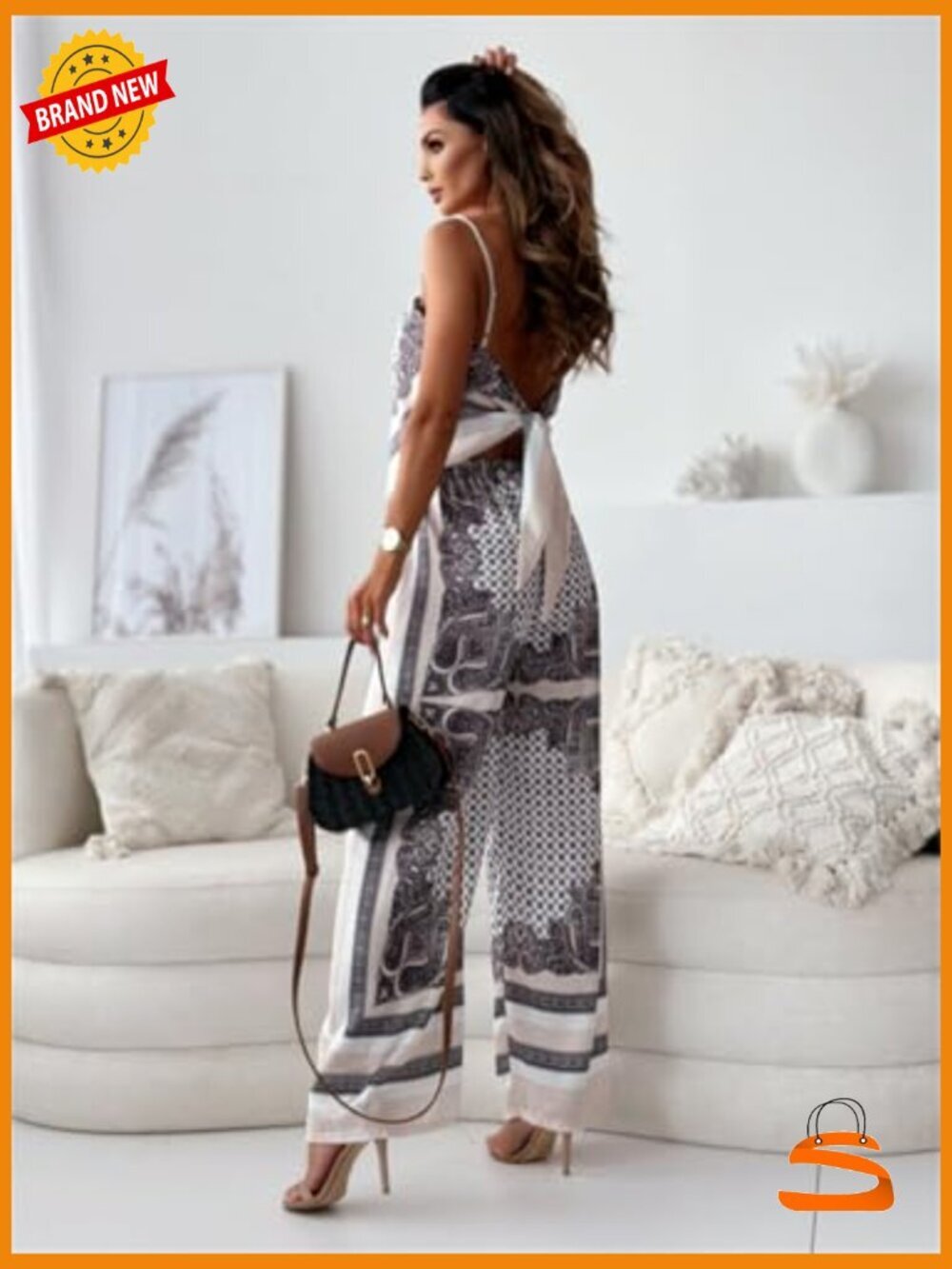 Paisley Print 2 Piece Outfits Sleeveless Cami Top Wide Leg Pants Boho Set - Picture 5 of 6